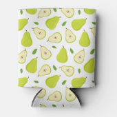 緑色の梨のパターン 缶クーラー (正面)