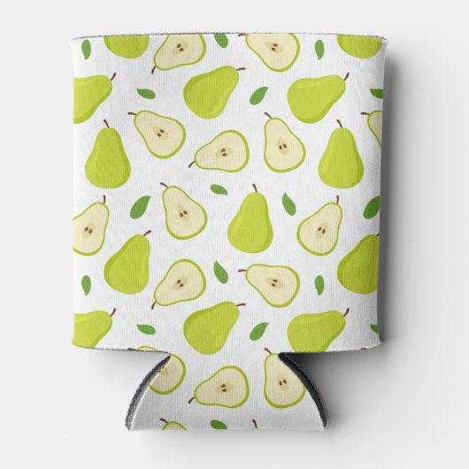 緑色の梨のパターン 缶クーラー (正面)