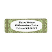 緑色の楕円チェーン ラベル (正面)