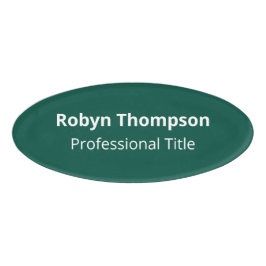 緑色の楕円形の形状の名前タグバッジアクリルマグネティック 名札