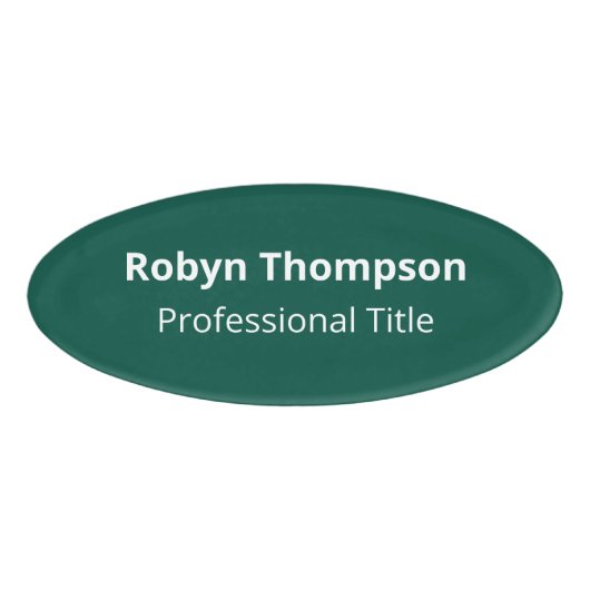 緑色の楕円形の形状の名前タグバッジアクリルマグネティック 名札 (正面)