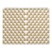 緑色の模様の白い背離れ景 カレンダー (カバー)