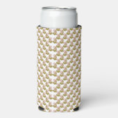 緑色の模様の白い背離れ景 スリム缶クーラー (Seltzer正面)