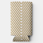 緑色の模様の白い背離れ景 スリム缶クーラー (裏面)