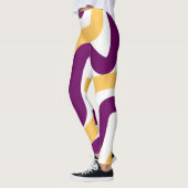 緑色の水色カラフルグリッターの輝きパターン レギンス (左)