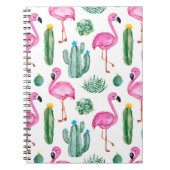 緑色の水色サボテンを使用したシームレスなパターン、など ノートブック (正面)