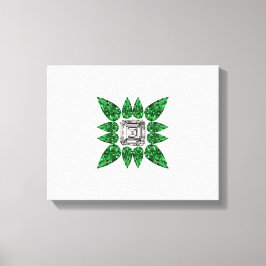 緑色の洋ナシ形ダイヤモンドパターン キャンバスプリント