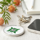 緑色の洋ナシ形ダイヤモンドパターン キーホルダー (側面)