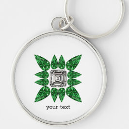 緑色の洋ナシ形ダイヤモンドパターン キーホルダー