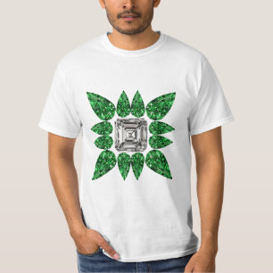 緑色の洋ナシ形ダイヤモンドパターン Tシャツ