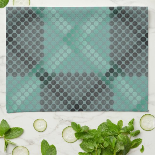 緑色の淡い色の円またはボールのテクスチャ、正方形を形成する キッチンタオル (折り畳み)