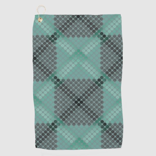 緑色の淡い色の円またはボールのテクスチャ、正方形を形成する ゴルフタオル (正面)