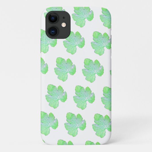 緑色の淡い色の押し潰し葉のテクスチャiPhone 11ケース Case-Mate iPhoneケース (裏面)