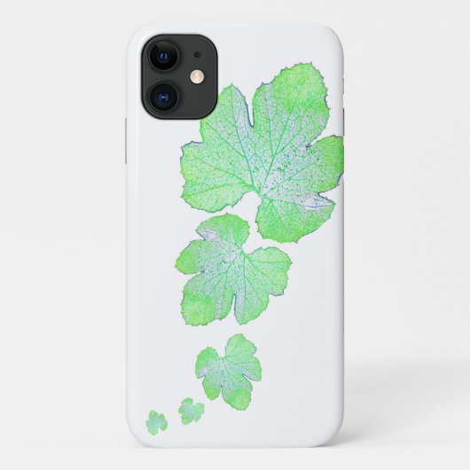 緑色の淡い色の押し潰し葉のテクスチャiPhone 11ケース Case-Mate iPhoneケース (裏面)