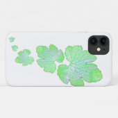 緑色の淡い色の押し潰し葉のテクスチャiPhone 11ケース Case-Mate iPhoneケース (裏面(横))