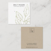 緑色の熱帯の葉の多い動物群イヤリングスタッドディスプレイSQ スクエア名刺 (正面/裏面)