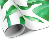 緑色の熱帯葉パターン ラッピングペーパー (ロールコーナー)