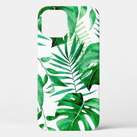 緑色の熱帯葉パターン Case-Mate iPhoneケース (裏面)