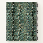 緑色の爬虫類皮膚パターン ノートブック (裏面)