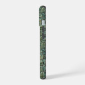 緑色の爬虫類皮膚パターン iPhone 15ケース (左側面)