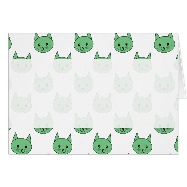 緑色の猫パターン。 (正面横)
