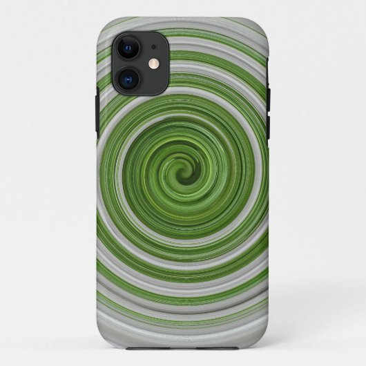 緑色の白い渦巻き模様 Case-Mate iPhoneケース (裏面)