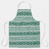 緑色の白い部族模様アフリカ エプロン (正面)