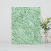 緑色の皺になった紙のテクスチャーのスクラップブック紙 (スタンド正面)