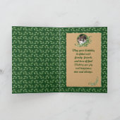 緑色の目のさらさの子猫のハッピーバースデーカード カード (内部)