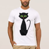 緑色の目の黒猫 Tシャツ (正面)