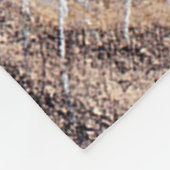 緑色の目をしたヒョウの顔が吹き上がり フリースブランケット (角)