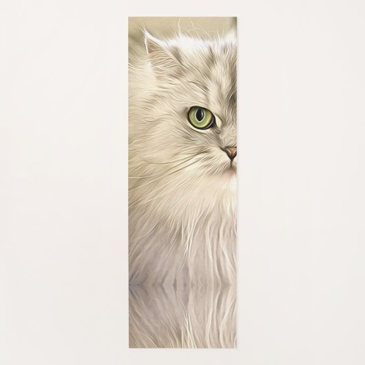 緑色の目をしたペルシャ猫 ヨガマット (正面)