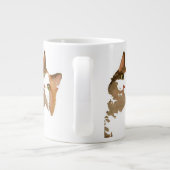 緑色の目をした三毛猫芸術的ポートレート ジャンボコーヒーマグカップ (裏面)
