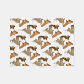 緑色の目をした三毛猫芸術的ポートレート フリースブランケット (正面(横))