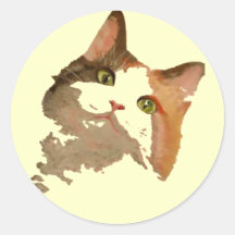 緑色の目をした三毛猫芸術的ポートレート