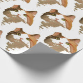 緑色の目をした三毛猫芸術的ポートレート ラッピングペーパー (角)