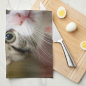 緑色の目をした可愛い子猫 キッチンタオル (四つ折り)