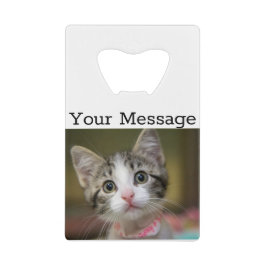 緑色の目をした可愛い子猫 クレジットカード栓抜き