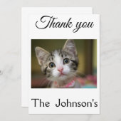 緑色の目をした可愛い子猫 サンキューカード (正面/裏面)