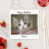 緑色の目をした可愛い子猫 スタンダードランチョンナプキン (インサイチュ)