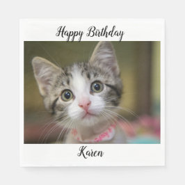緑色の目をした可愛い子猫 スタンダードランチョンナプキン