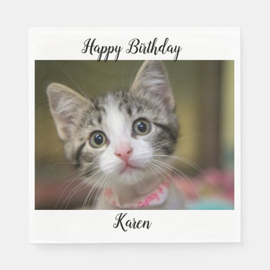 緑色の目をした可愛い子猫 スタンダードランチョンナプキン (正面)