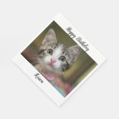 緑色の目をした可愛い子猫 スタンダードランチョンナプキン (角)