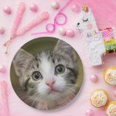 緑色の目をした可愛い子猫 ペーパープレート (パーティー)
