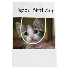 緑色の目をした可愛い子猫 ミディアムペーパーバッグ