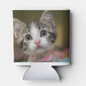 緑色の目をした可愛い子猫 缶クーラー (裏面)