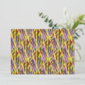 緑色の目をした毛むくじゃらの灰色の猫が窓に座っている サンキューカード (スタンド正面)