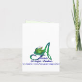 緑色の目をした猫のノートカード カード (裏面)