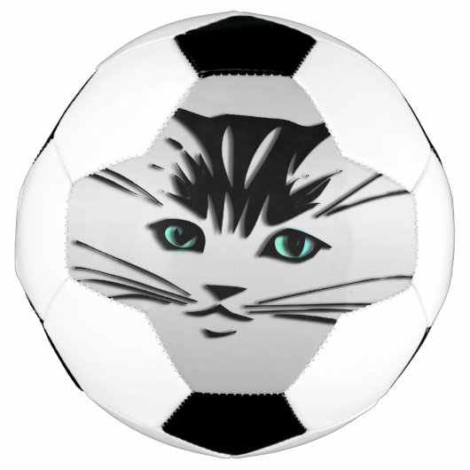 緑色の目をした猫 サッカーボール (正面)