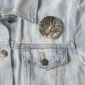 緑色の目をした猫 缶バッジ (インサイチュ)